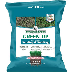 Jonathan Green Green-Up Lawn Food bag for seeding and sodding supports early root establishment