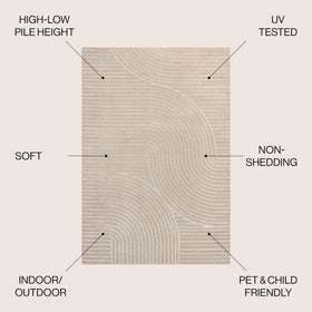 Jonathan Y Hallie cream-beige geometric pattern enhances modern living rooms.