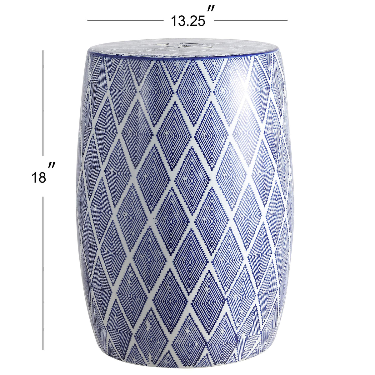 JONATHAN Y indoor-outdoor ceramic stool serves as a chic side table