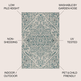 JONATHAN Y indoor-outdoor rug for front porch with durable low-pile fibers