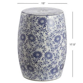 Jonathan Y Lotus Blossom indoor-outdoor stool in versatile setting.