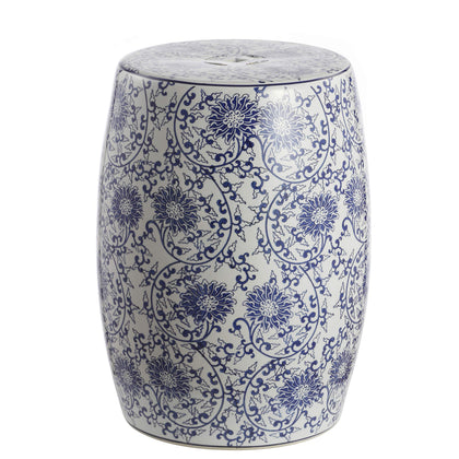 Jonathan Y Lotus Blossom stool used as a durable side table indoors or outdoors.