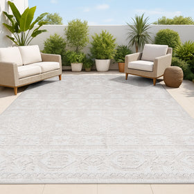 Jonathan Y Mediterranean Tile rug close-up pile shows soft, durable texture for daily use.