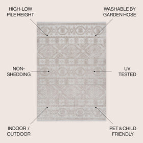 Jonathan Y rug on patio demonstrates indoor/outdoor suitability for high-traffic areas.