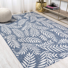 Jonathan Y navy ivory rug texture close-up highlighting flat-weave construction.