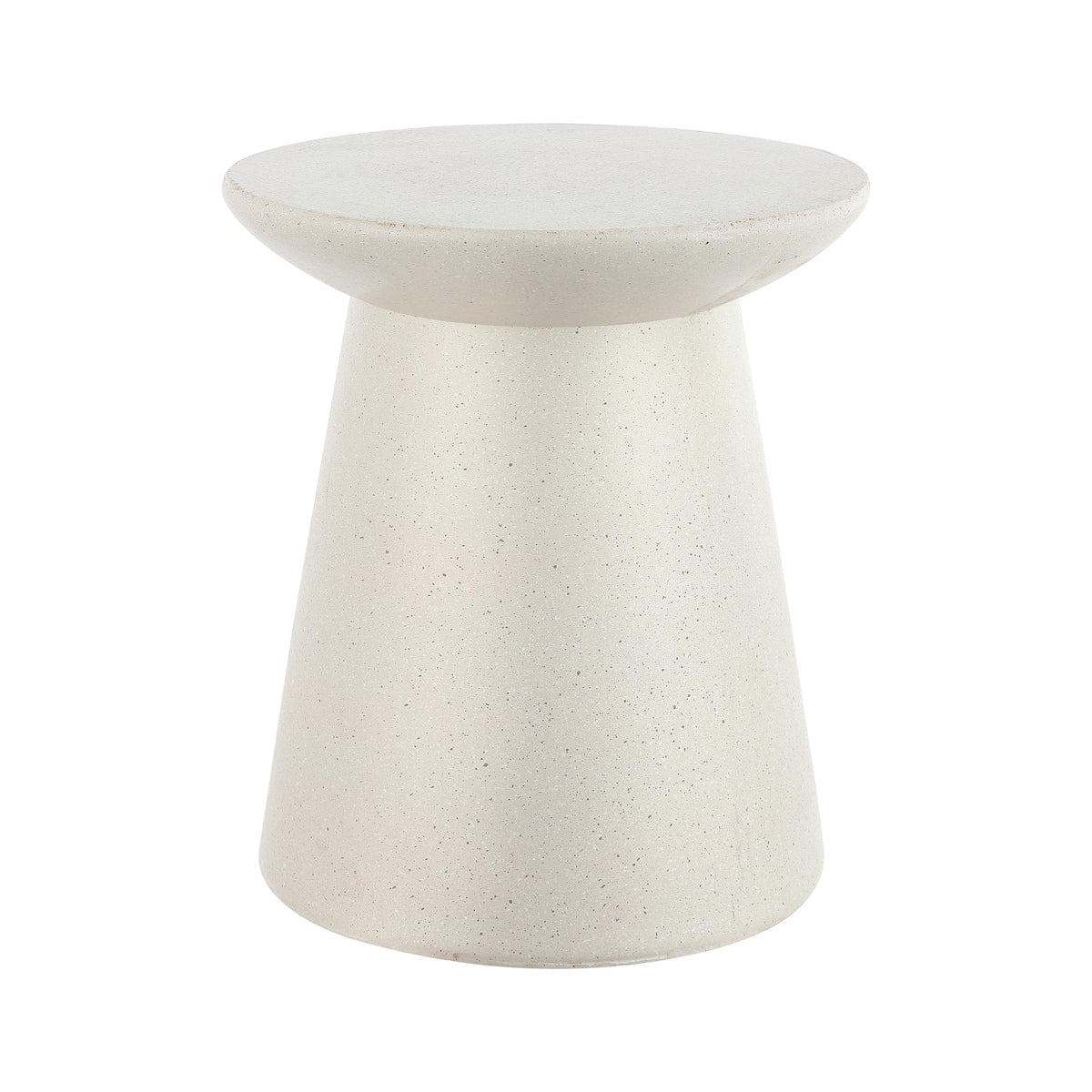 Jonathan Y Hollie cream terrazzo finish pedestal table ideal for display in living rooms