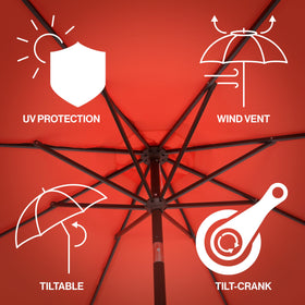 Jonathan Y UMB1002A Tracy auto-tilt crank enables quick shade adjustment.
