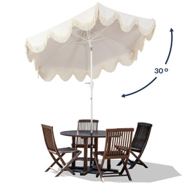 Jonathan Y umbrella aluminum frame provides durable outdoor support.