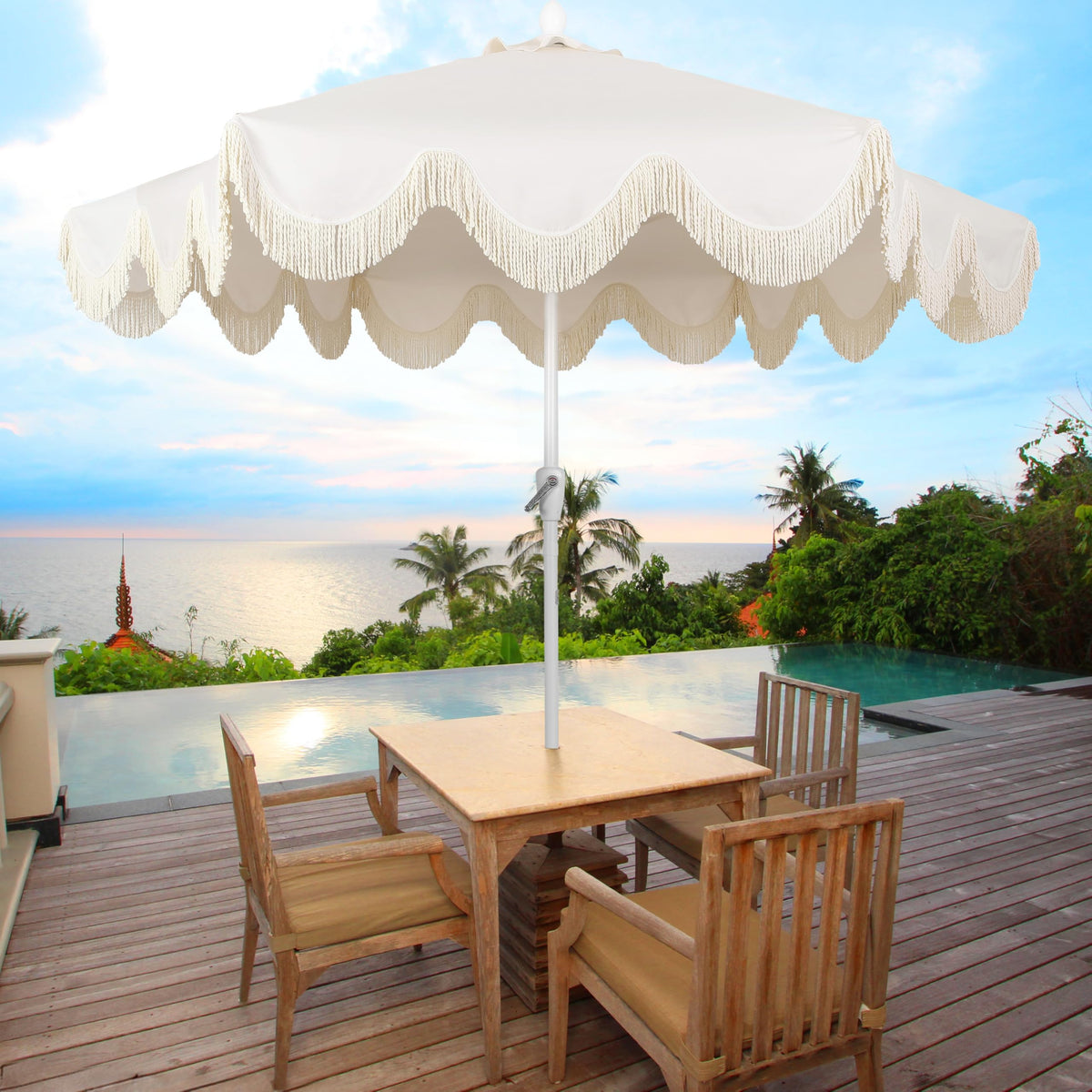 Jonathan Y umbrella auto tilt crank lets you adjust shade in one smooth motion.