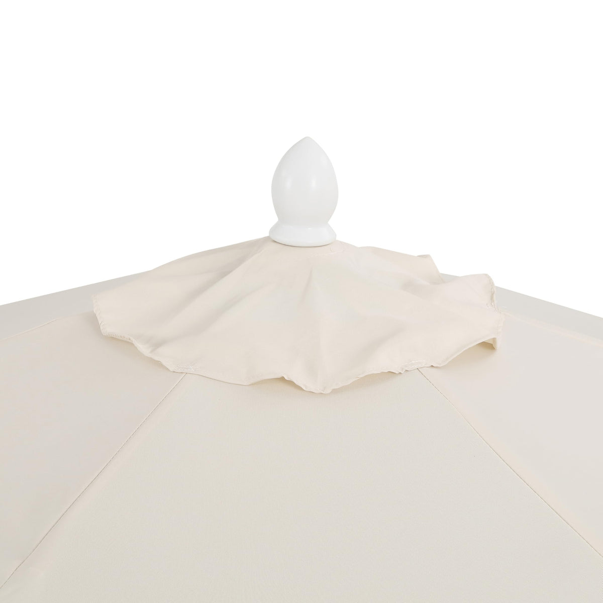 Jonathan Y umbrella white pole complements the cream canopy.