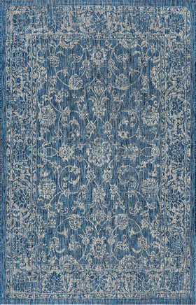 Jonathan Y Weave Floral color tones of navy and gray coordinate with outdoor furniture.