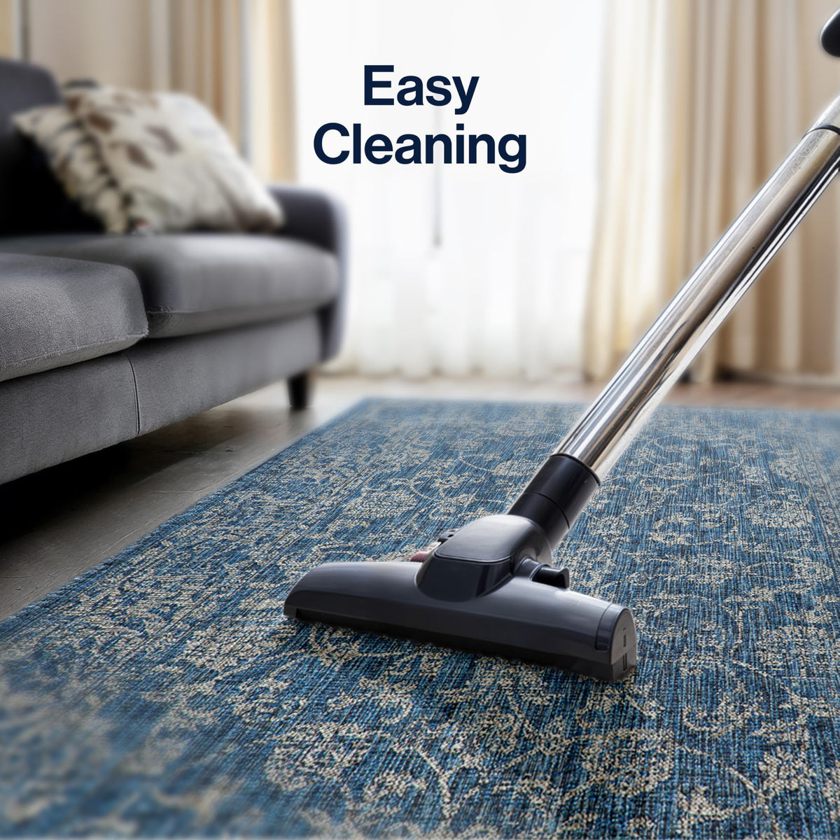 Jonathan Y Weave Floral rug stain resistance helps spills clean easily on patios.