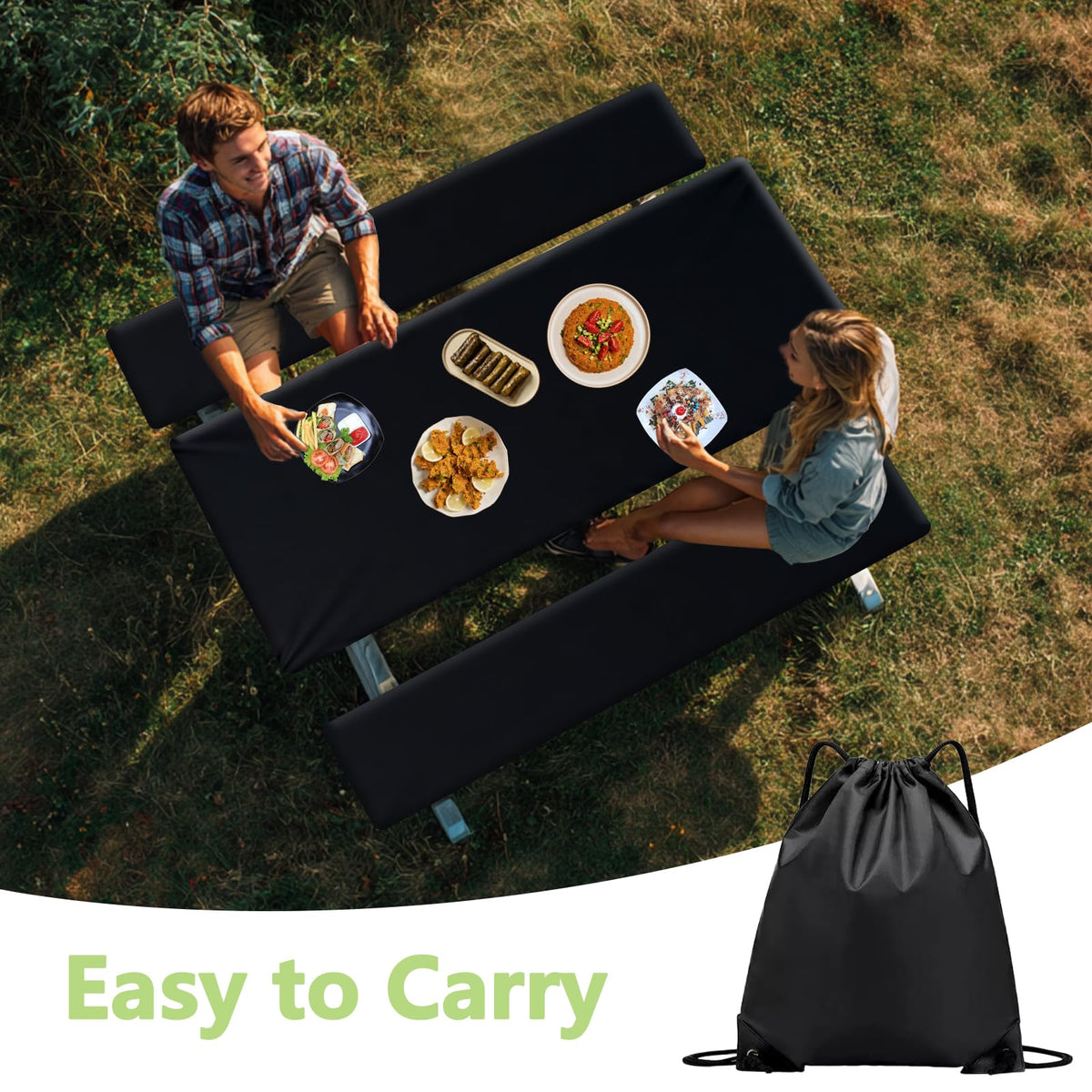 RV camping setup with Jonyproo cover set protecting furniture outdoors.
