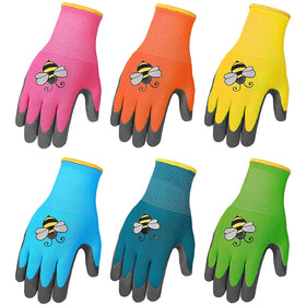 Joottuan kids gardening gloves pink close-up showing non-slip palm for grip