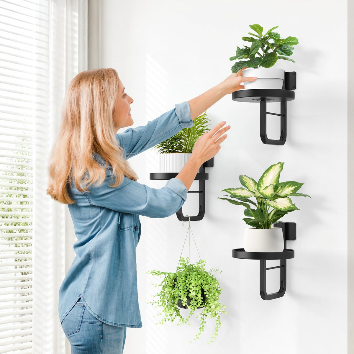 JOPBENG wall plant holder tray diameter 19cm shows sturdy, stable construction.