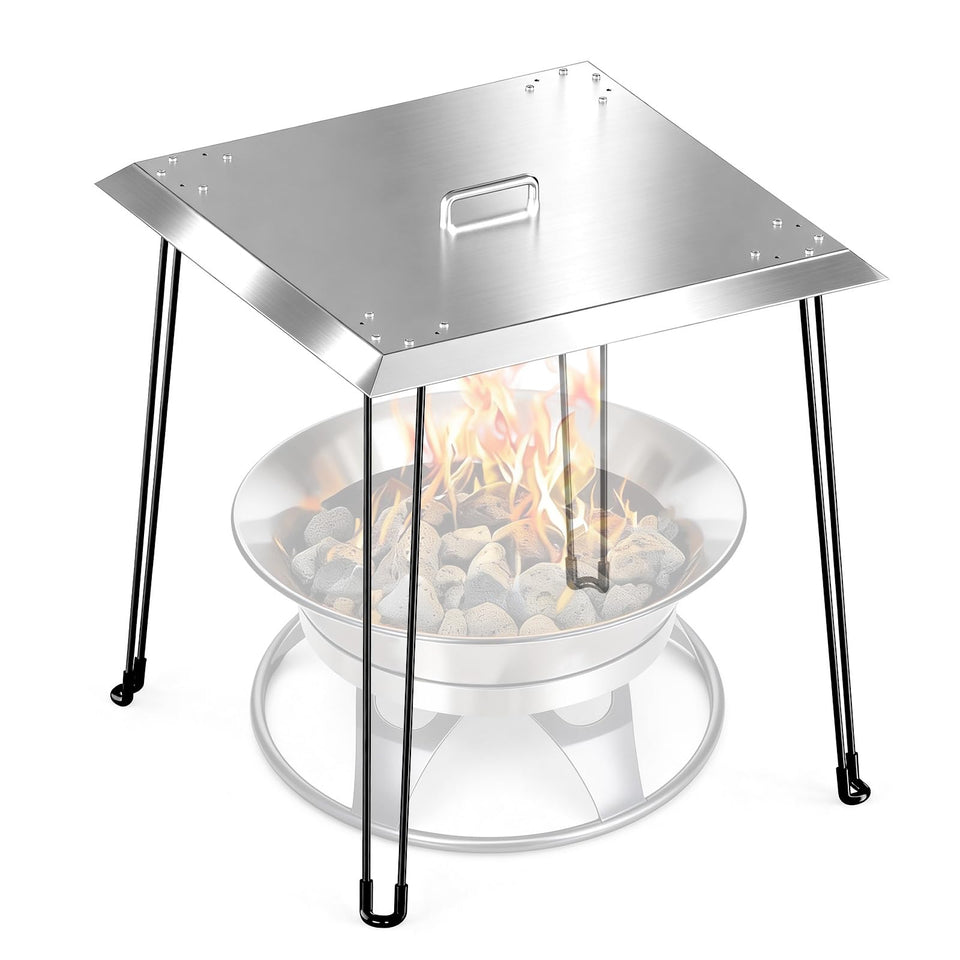 joqepy fire pit heat deflector 24x24 redirects heat downward for even outdoor warmth