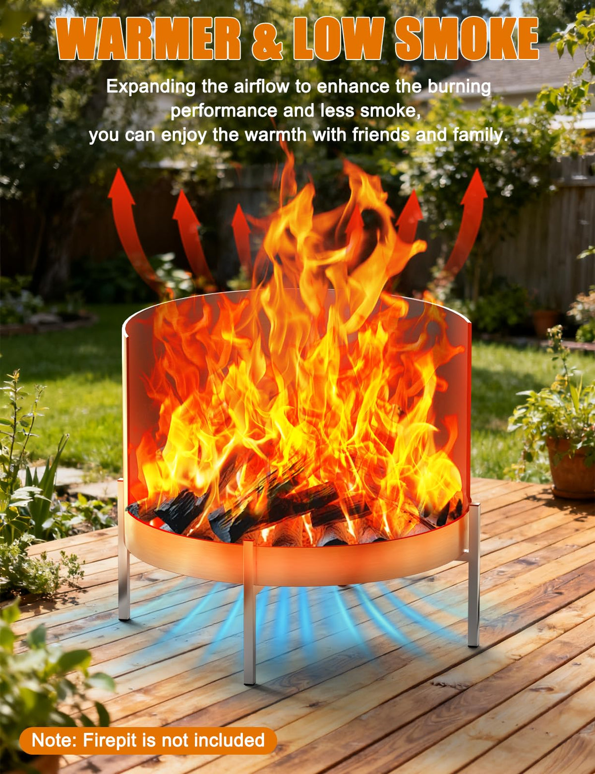 Joqepy fire pit base supports up to 220 lbs securely