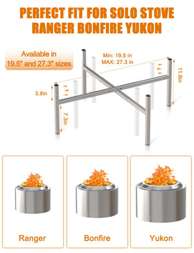 Joqepy four-leg stainless steel stand for stable fire pit