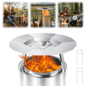 joqepy heat deflector for bonfire 19.5-inch directs heat for even warmth