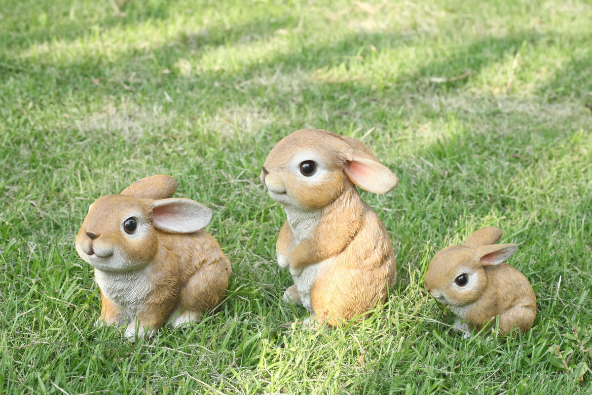 JORAE family bunny sculptures for yard or porch add whimsy and durability.