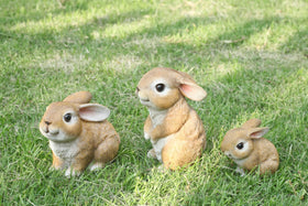 JORAE family bunny sculptures for yard or porch add whimsy and durability.