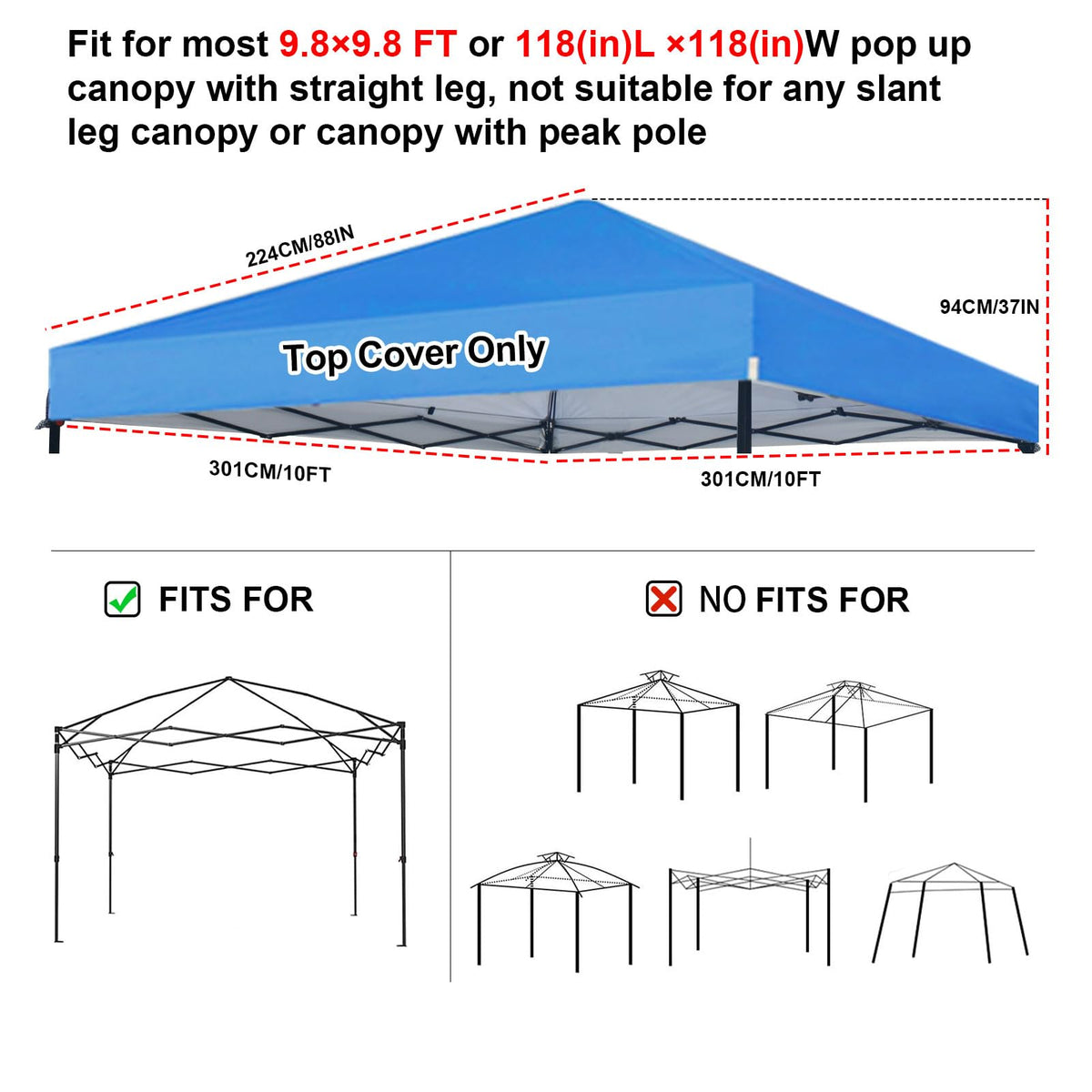 Joramoy canopy top corner loops enable quick, secure installation.