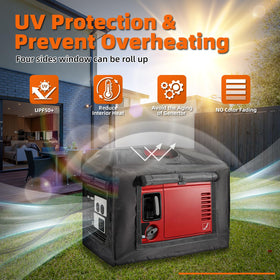 Joramoy generator cover waterproof seal closeup emphasizing rain protection.