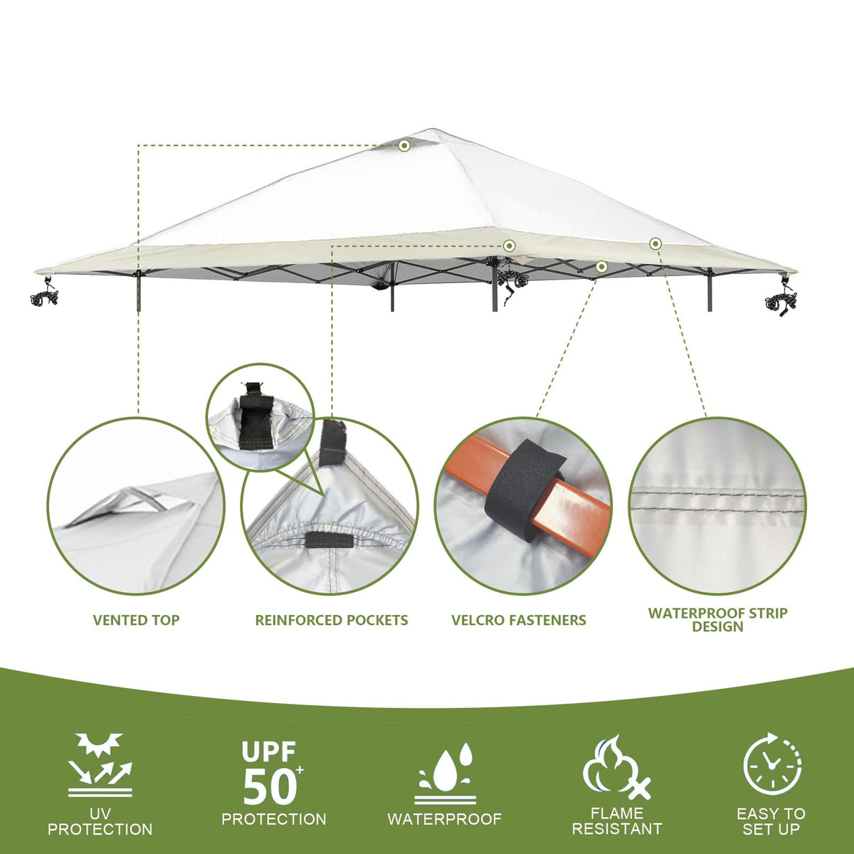 Jorohiker top cover shields against sun wind and rain for comfortable events
