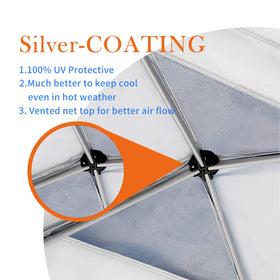 Jorohiker 8x8 canopy top shows measurement reference for compatibility