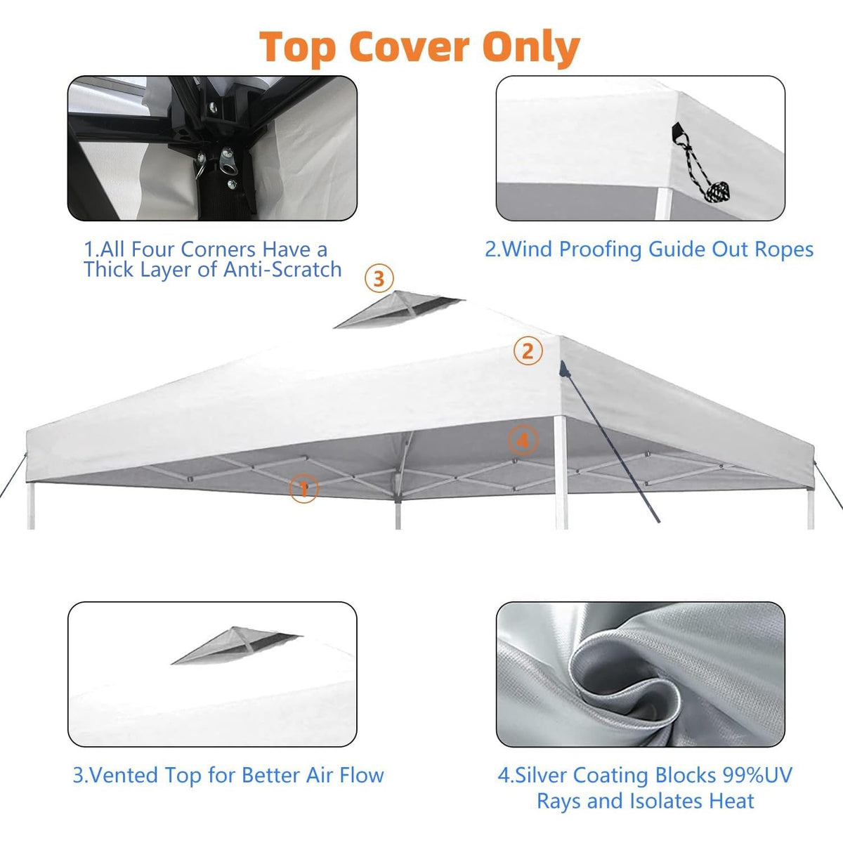 Jorohiker canopy top with Velcro tabs for easy attachment