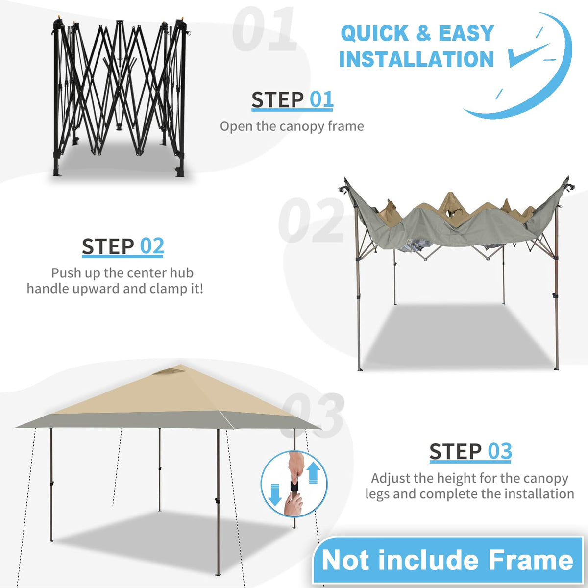 Jorohiker canopy top cover easy installation for quick setup outdoors