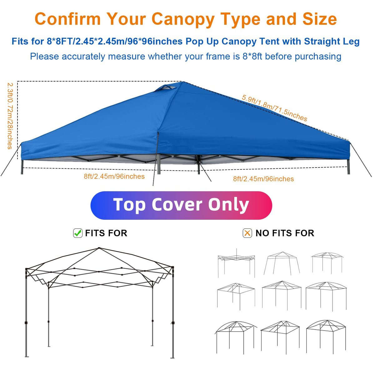 Jorohiker canopy top, waterproof fabric for rain protection during outdoor events