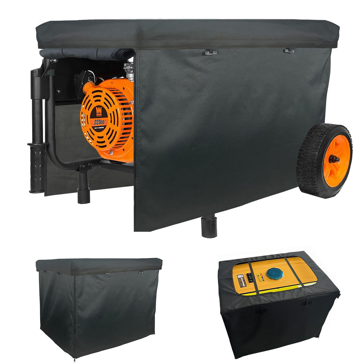 Jorohiker generator cover in running setup with universal fit for 5000–10000W units