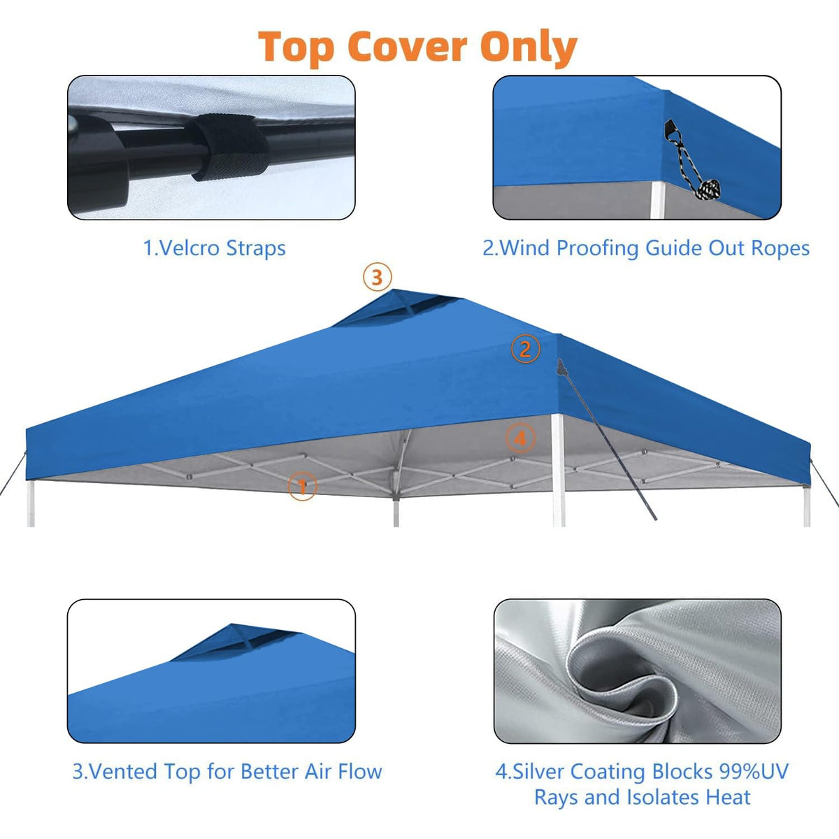 Jorohiker replacement canopy top universal fit for most 8x8 frames