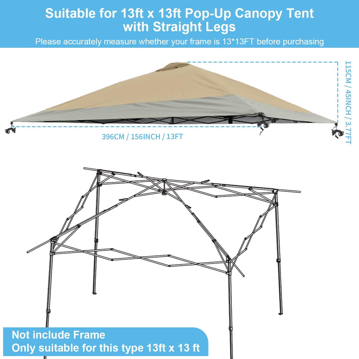Jorohiker silver-coated oxford canopy top cover for sun and weather protection