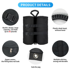 Jorohiker wind-stable canopy setup using weight bags.