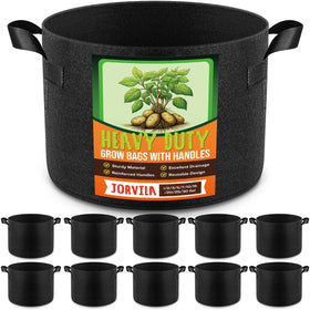 Jorvila grow bags setup showing portable, convenient planting for balconies.