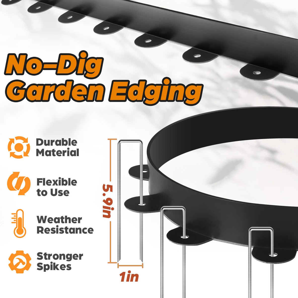 Jorvila Landscape Edging flexible border shows bending along curves for borders