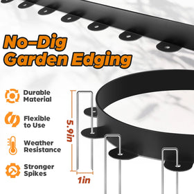 Jorvila 20-pcs metal spikes securely anchor the edging