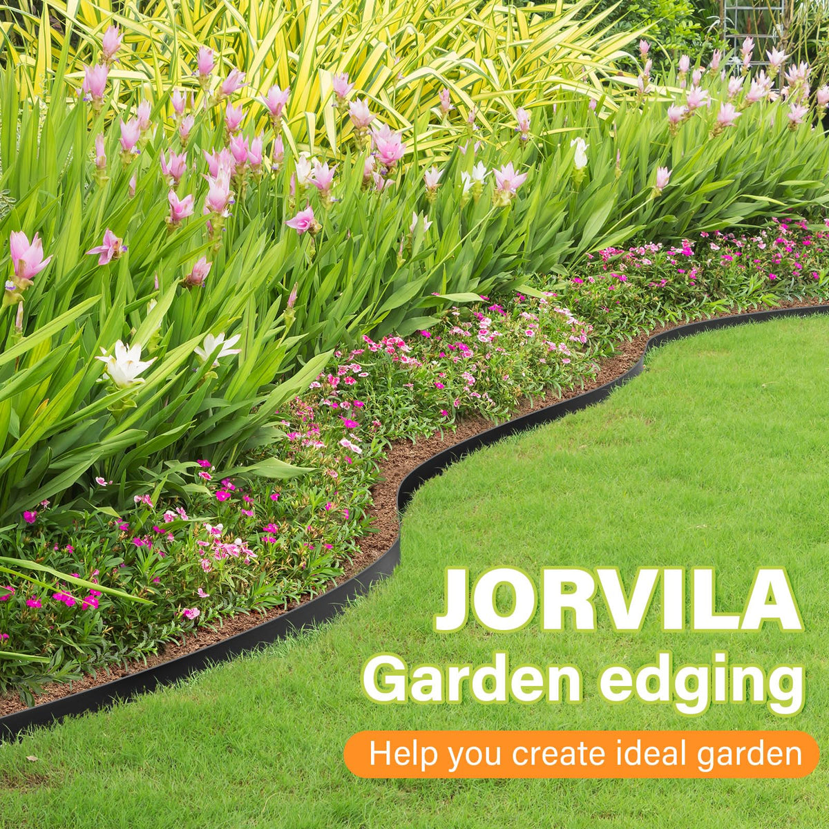 Jorvila outdoor edging enhances landscape around trees and borders
