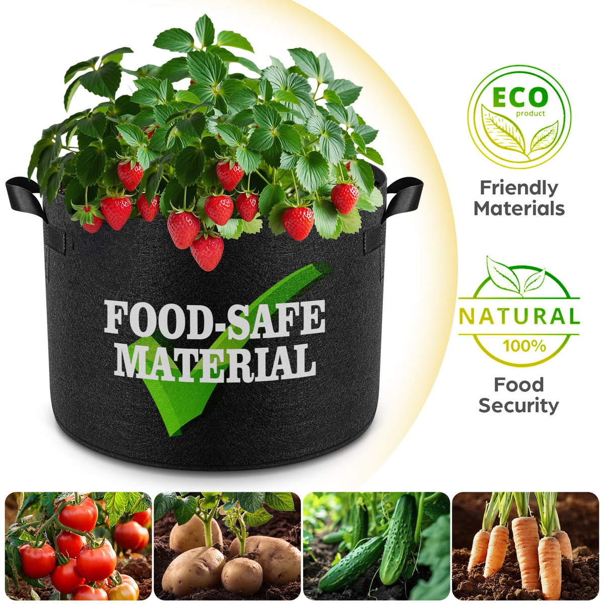 Jorvila washable reusable grow bags for seasonal garden refresh.
