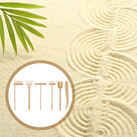 Josojoou Zen Garden bucket for organizing sand and tools on a desk