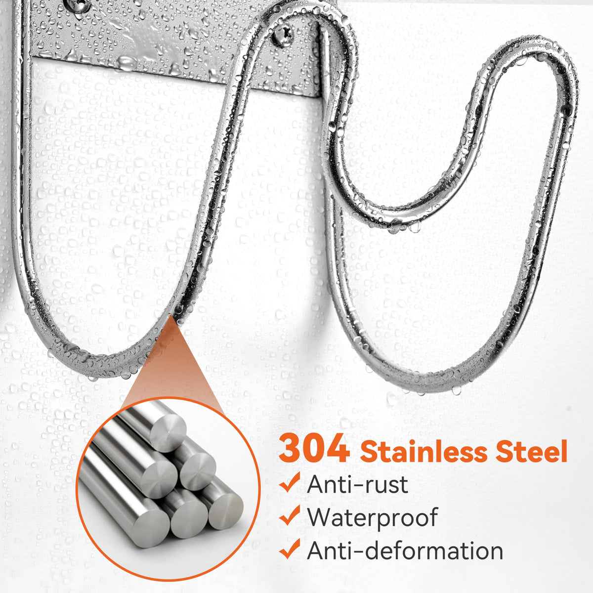 Space-saving wall mount keeps hoses and cords organized and off the floor.