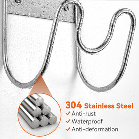 Space-saving wall mount keeps hoses and cords organized and off the floor.