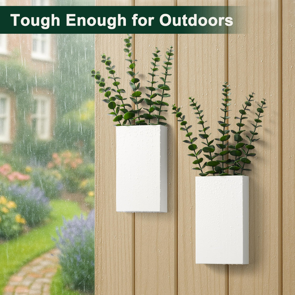 Josmimic wall-mounted planters include hardware for easy installation