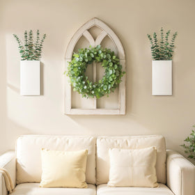 Josmimic white rectangular wall planter closeup