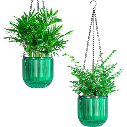 Josteve self-watering hanging planter with clear water level indicator for easy moisture monitoring