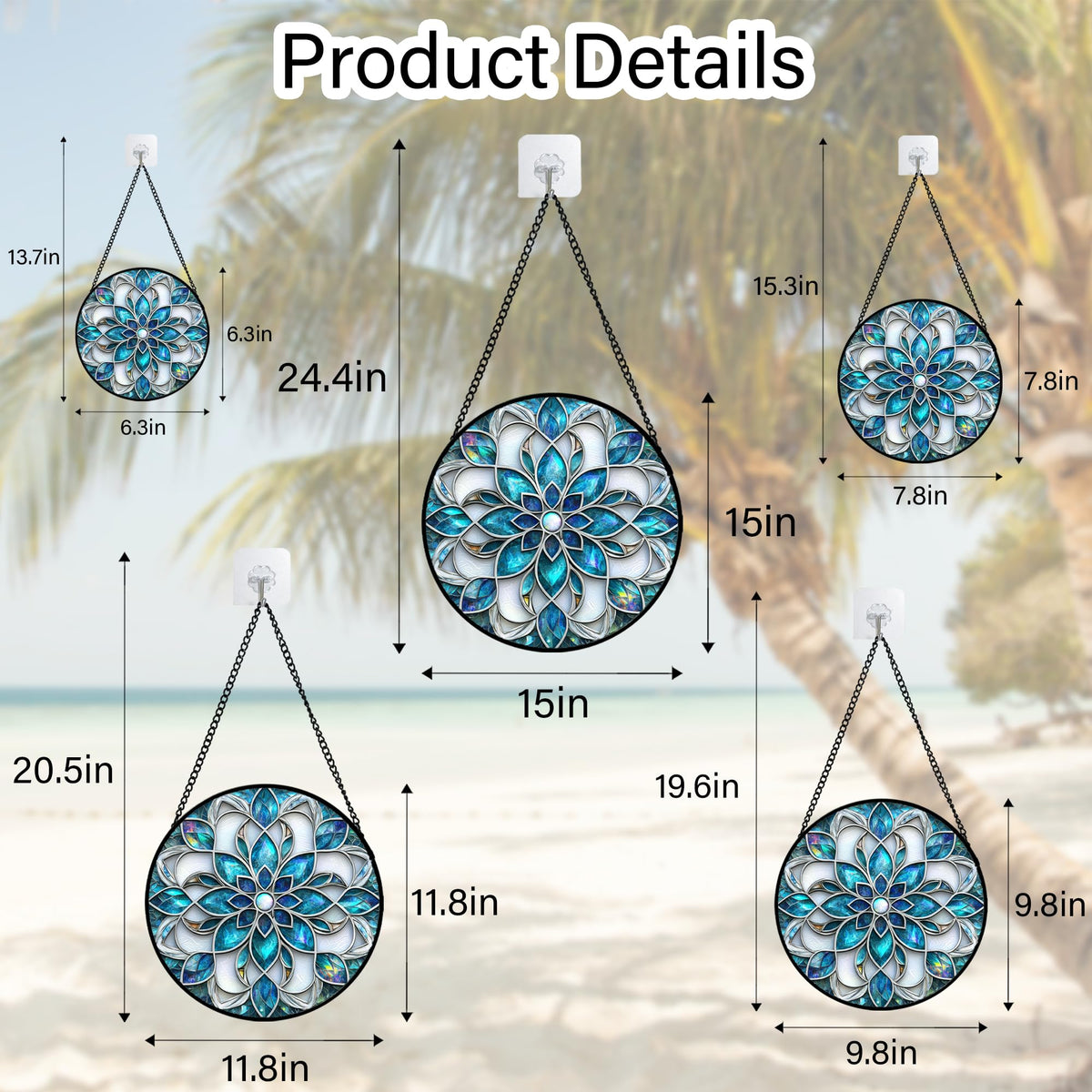 Josumaly blue white floral suncatcher creates a tranquil morning ambiance