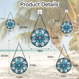 Josumaly blue white floral suncatcher creates a tranquil morning ambiance