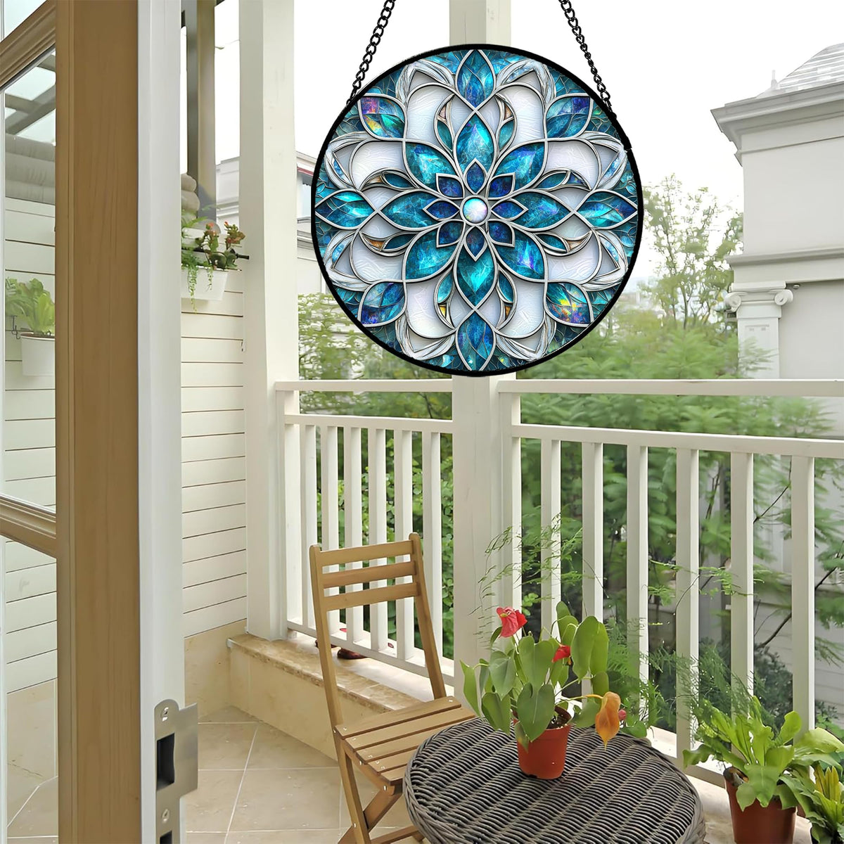 Josumaly colorfully colored window art adds warmth to kitchens and bedrooms
